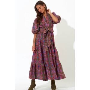 Oliphant Puff Sleeve Maxi Dress size S small